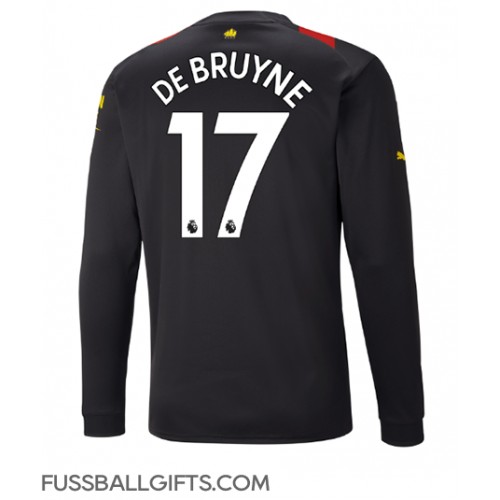 Manchester City Kevin De Bruyne #17 Fußballbekleidung Auswärtstrikot 2022-23 Langarm